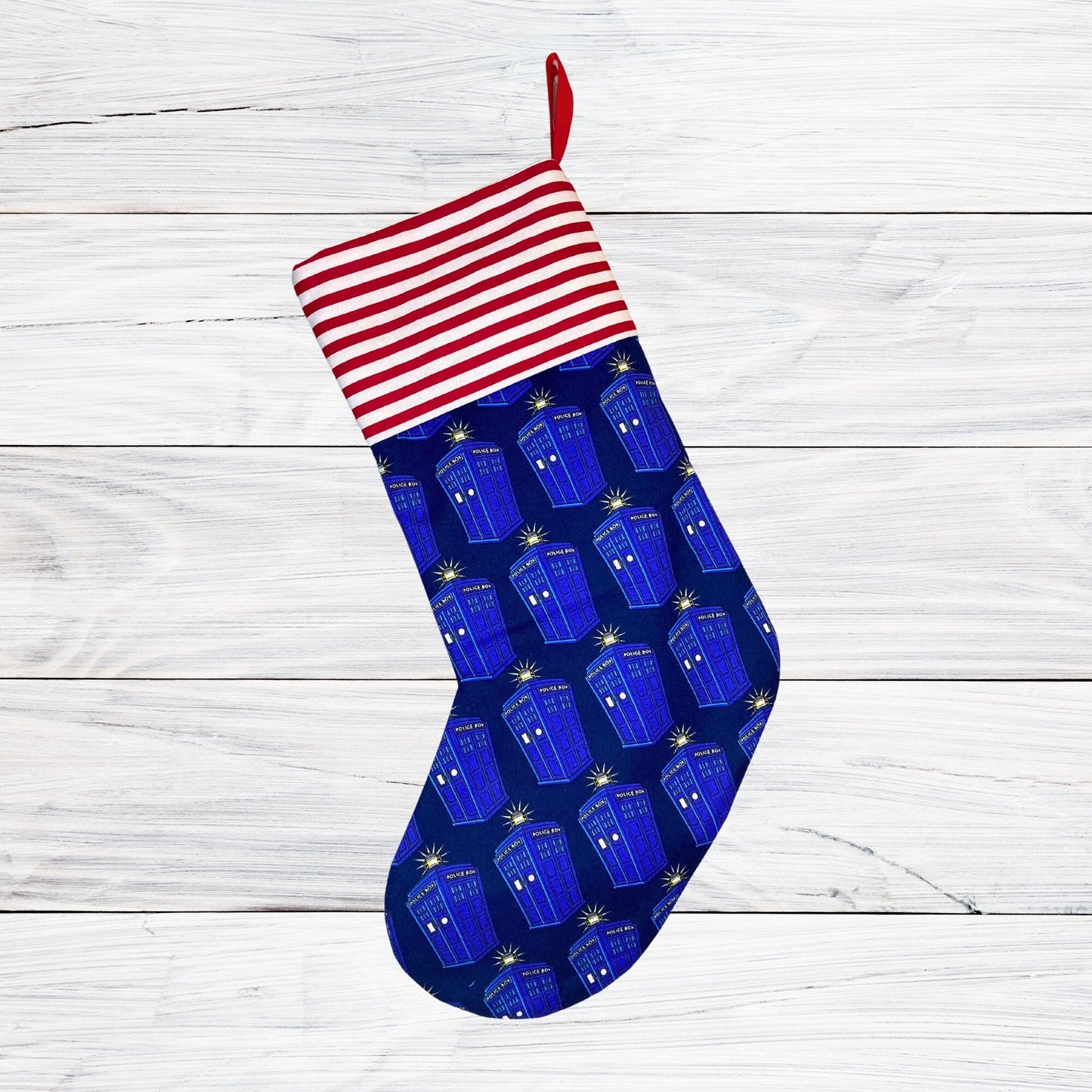 Christmas Stocking Dr. Custom Personalized, Lined, Gifts for Who Fans