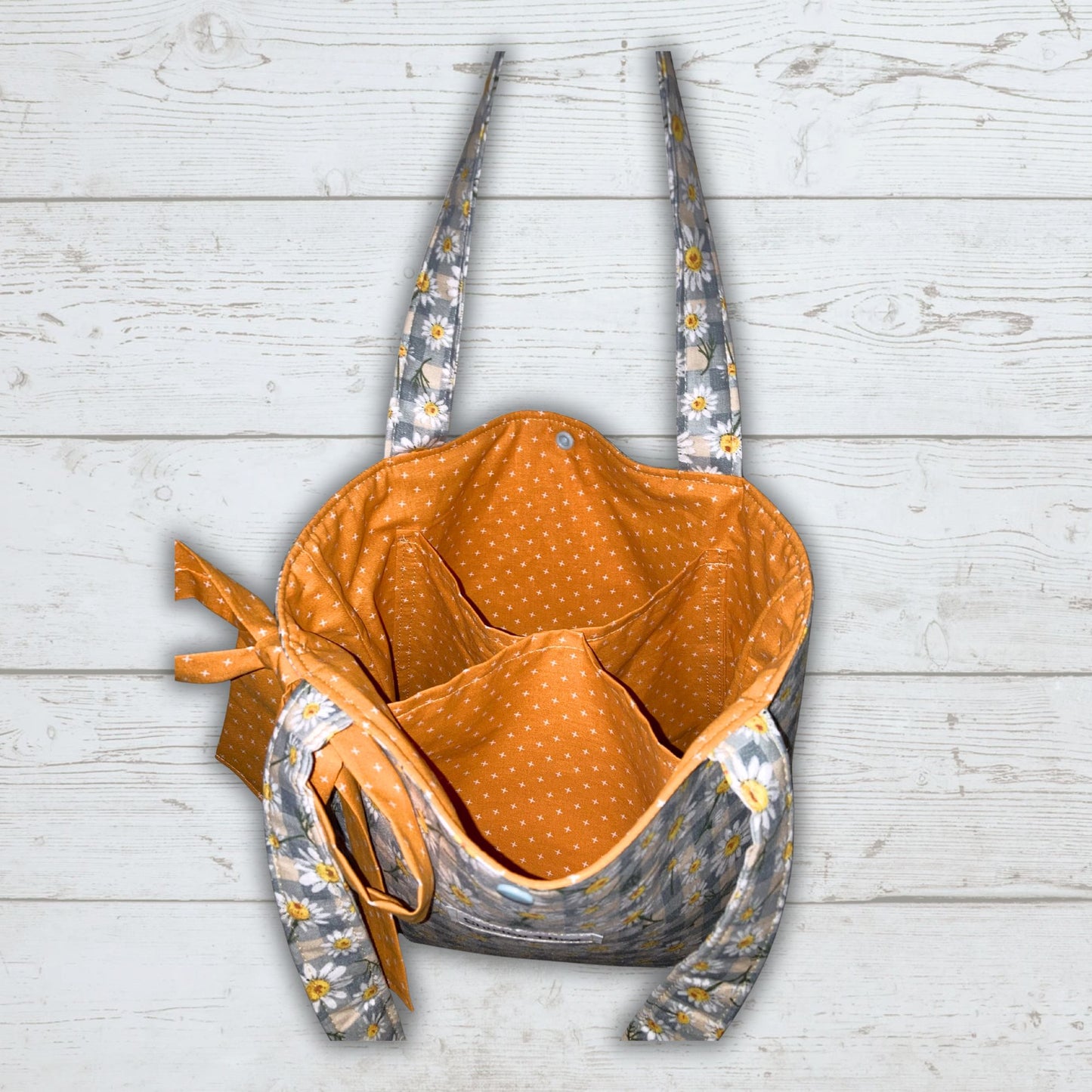 Sunflower Gingham - Handmade Purse Shoulder Bag