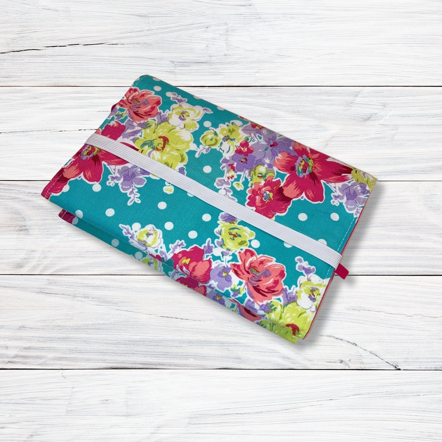 Pink and Blue Pretty Floral - Adjustable Book Cover