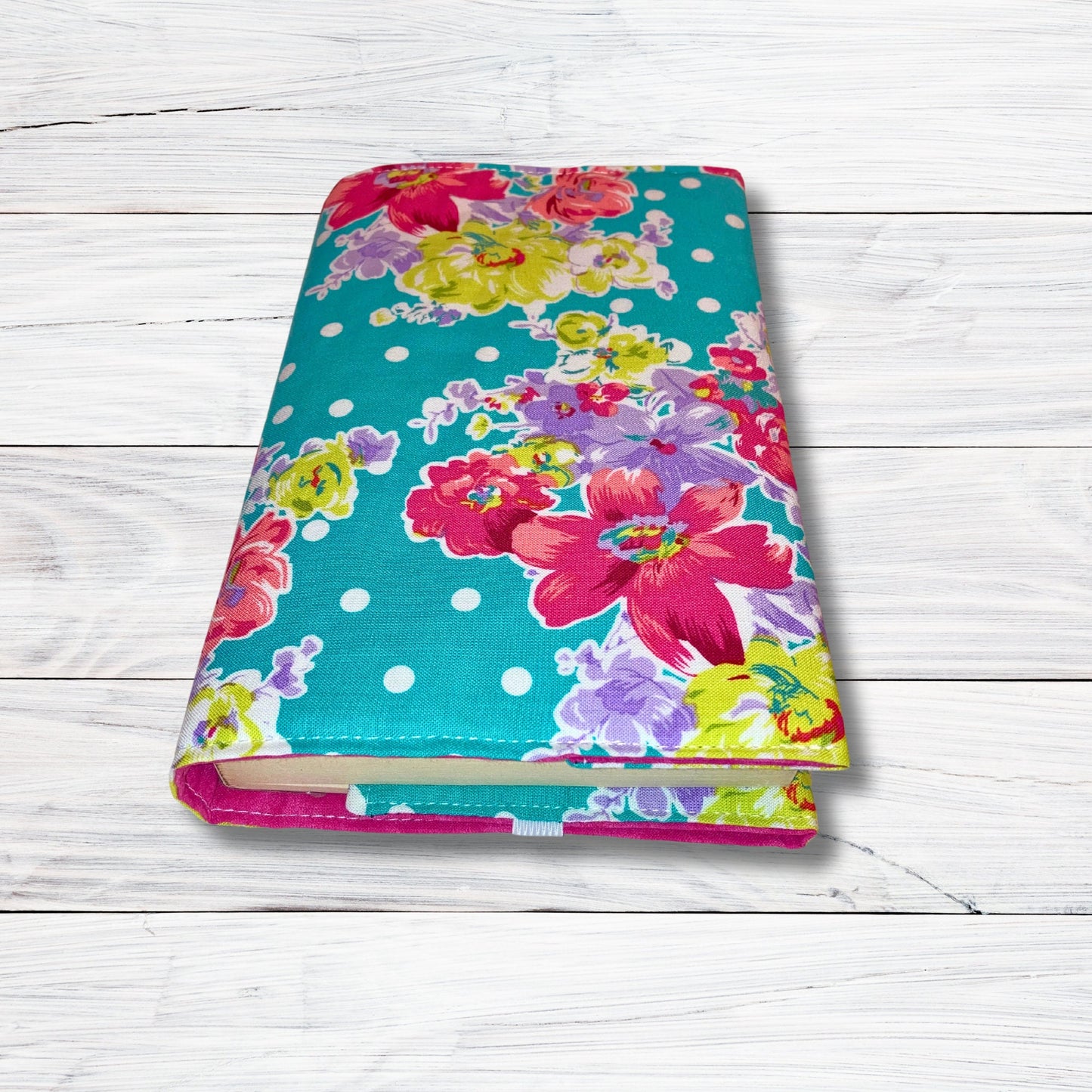 Pink and Blue Pretty Floral - Adjustable Book Cover