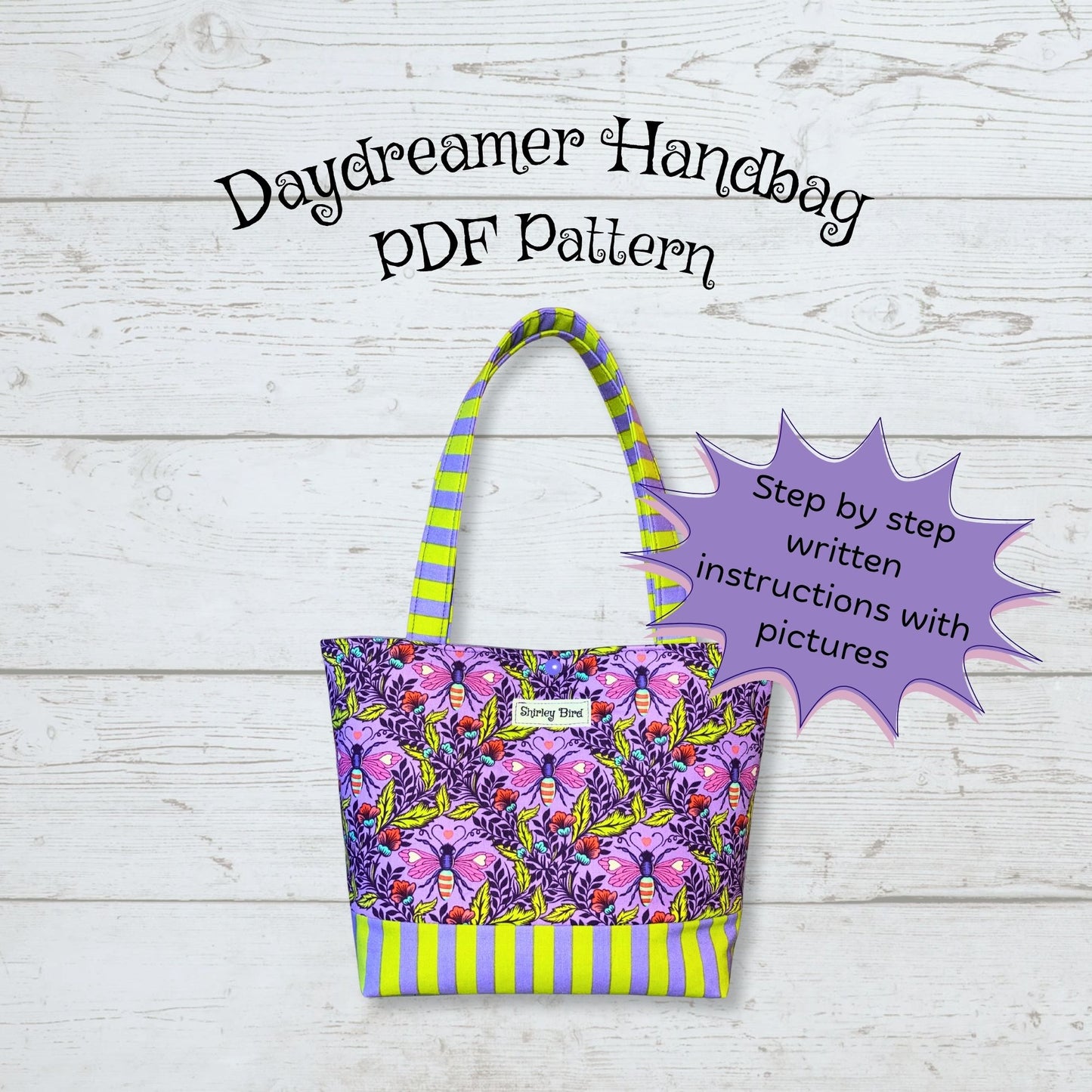 Daydreamer Handbag PDF Sewing Pattern – DIY Sewing Project – Step-by-Step Instructions with Pictures