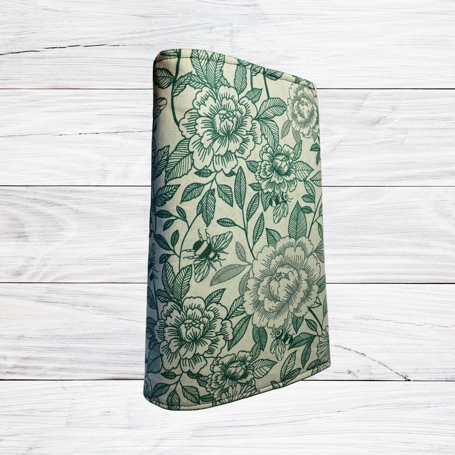 Green Floral with Bees - Adjustable Book Cover