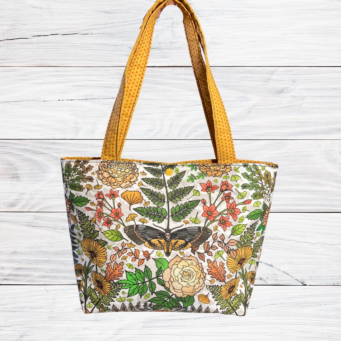 Death Moth Floral Vintage Vibes Shoulder Bag