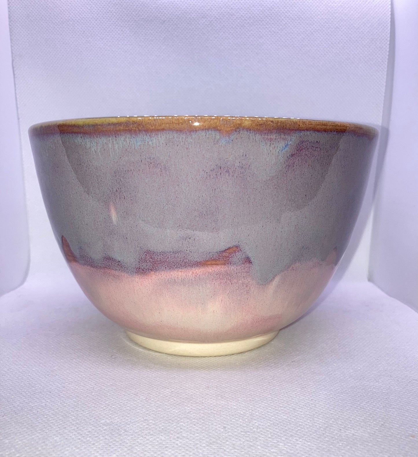 Handmade Pottery, Pink Purple Turquoise Bowl, Ceramics, Porcelain Mix FREE SHIPPING within usa