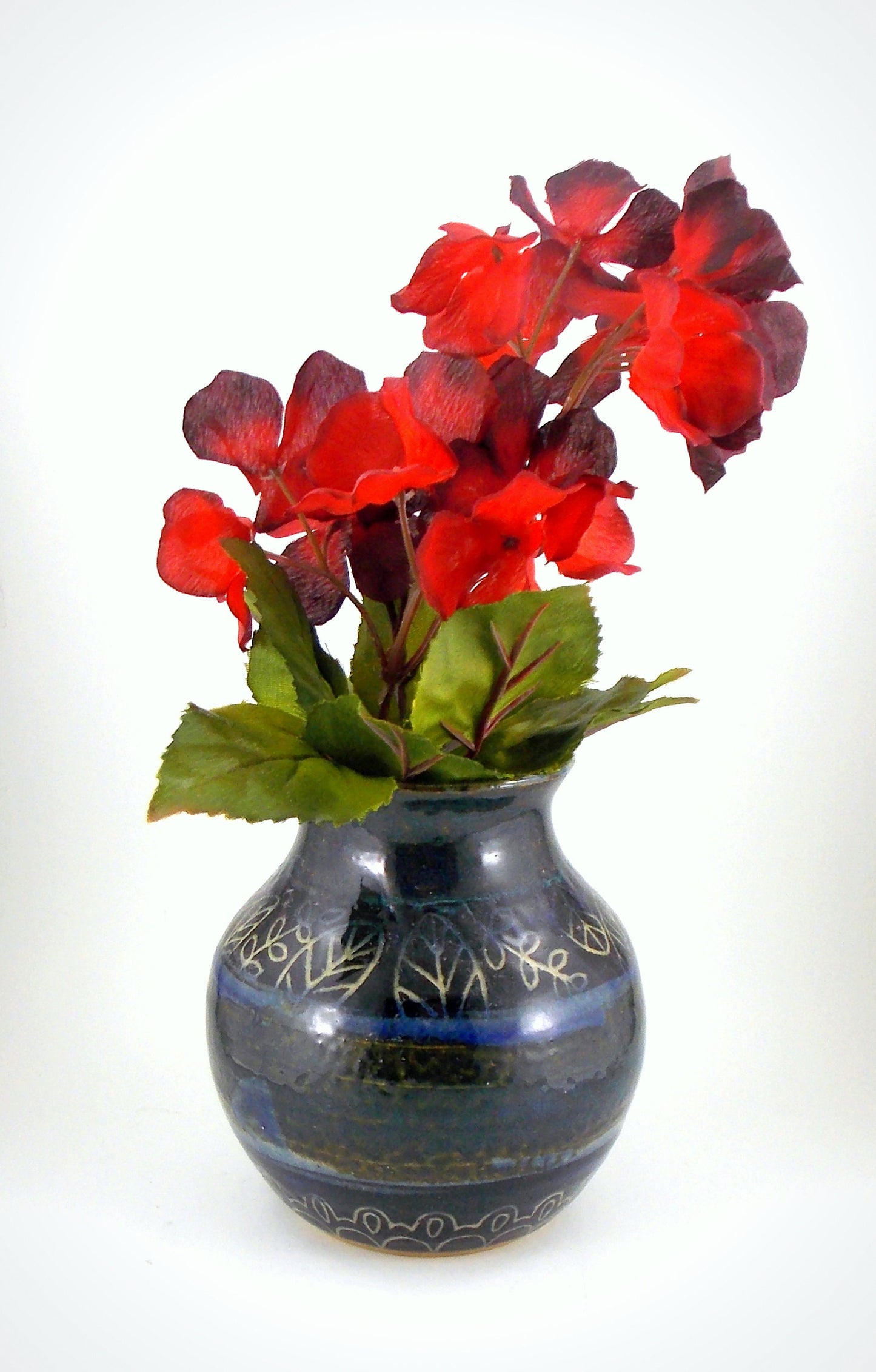 Flower Vase Stoneware Wheel Thrown Vase, Flowers Food Safe High Fire Pottery Made in America