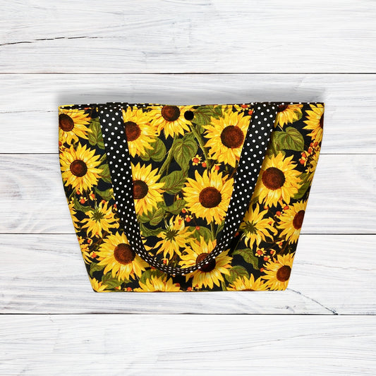 Sunflowers and Polka Dots Shoulder Bag Purse