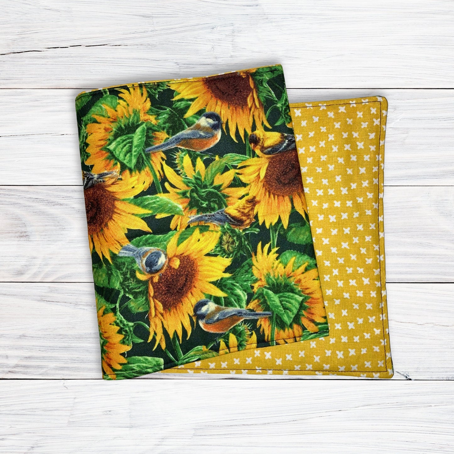 Sunflowers with Birds - Adjustable Book Cover