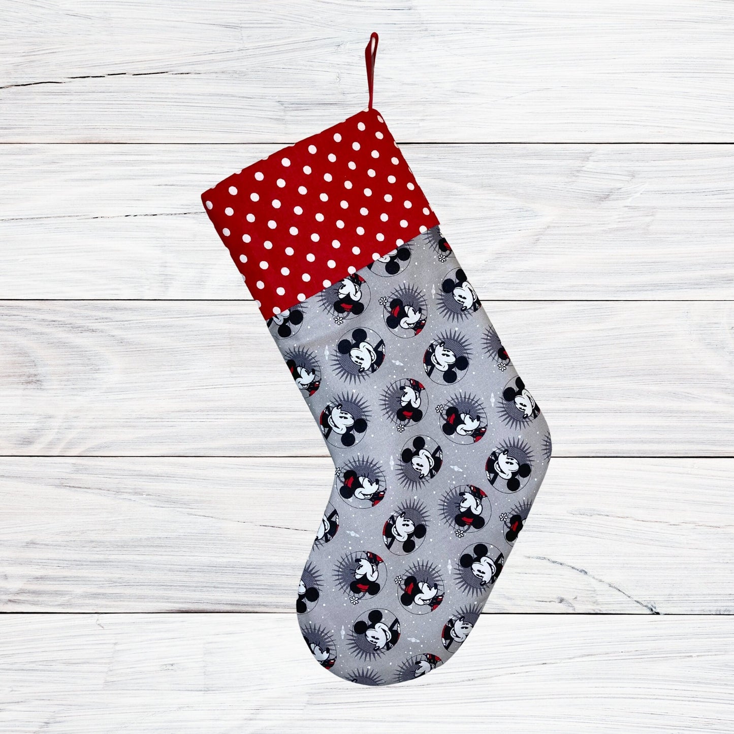 Mouse Fabric Hand Made Christmas Stocking
