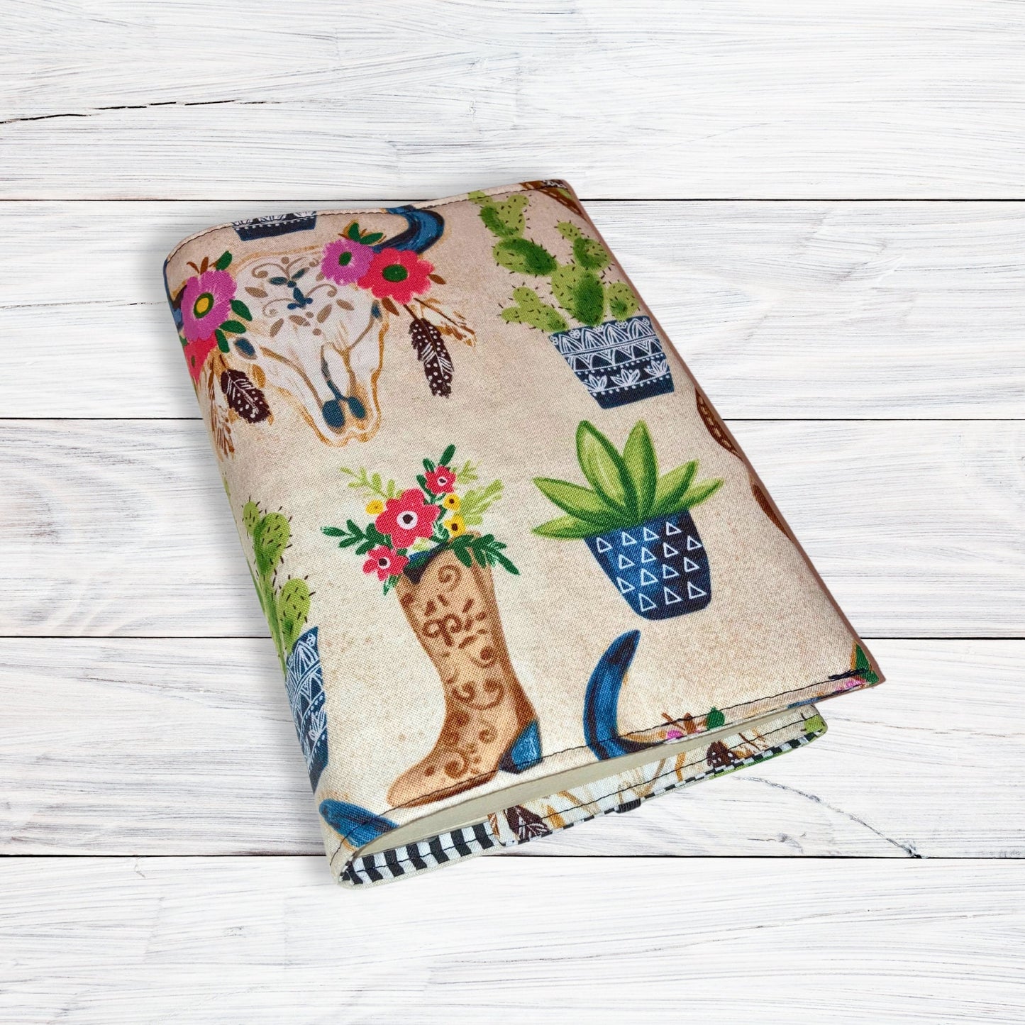 Southwest Skulls and Cacti - Adjustable Fabric Book Cover