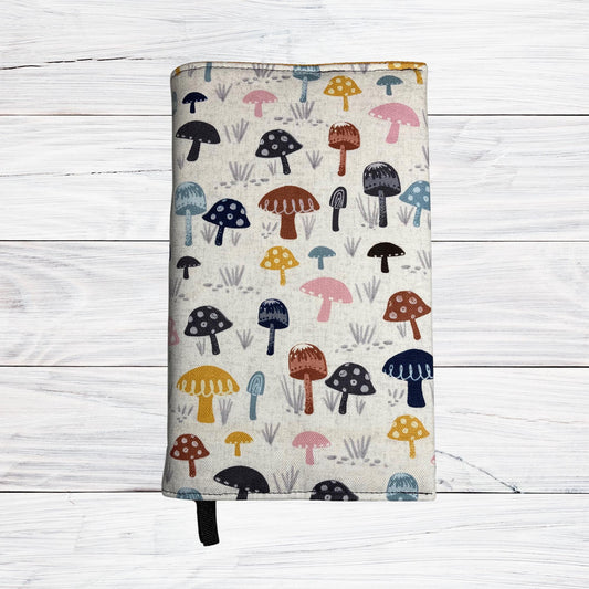 Mushroom Field - Adjustable Book Cover, Fabric, Duck Cloth