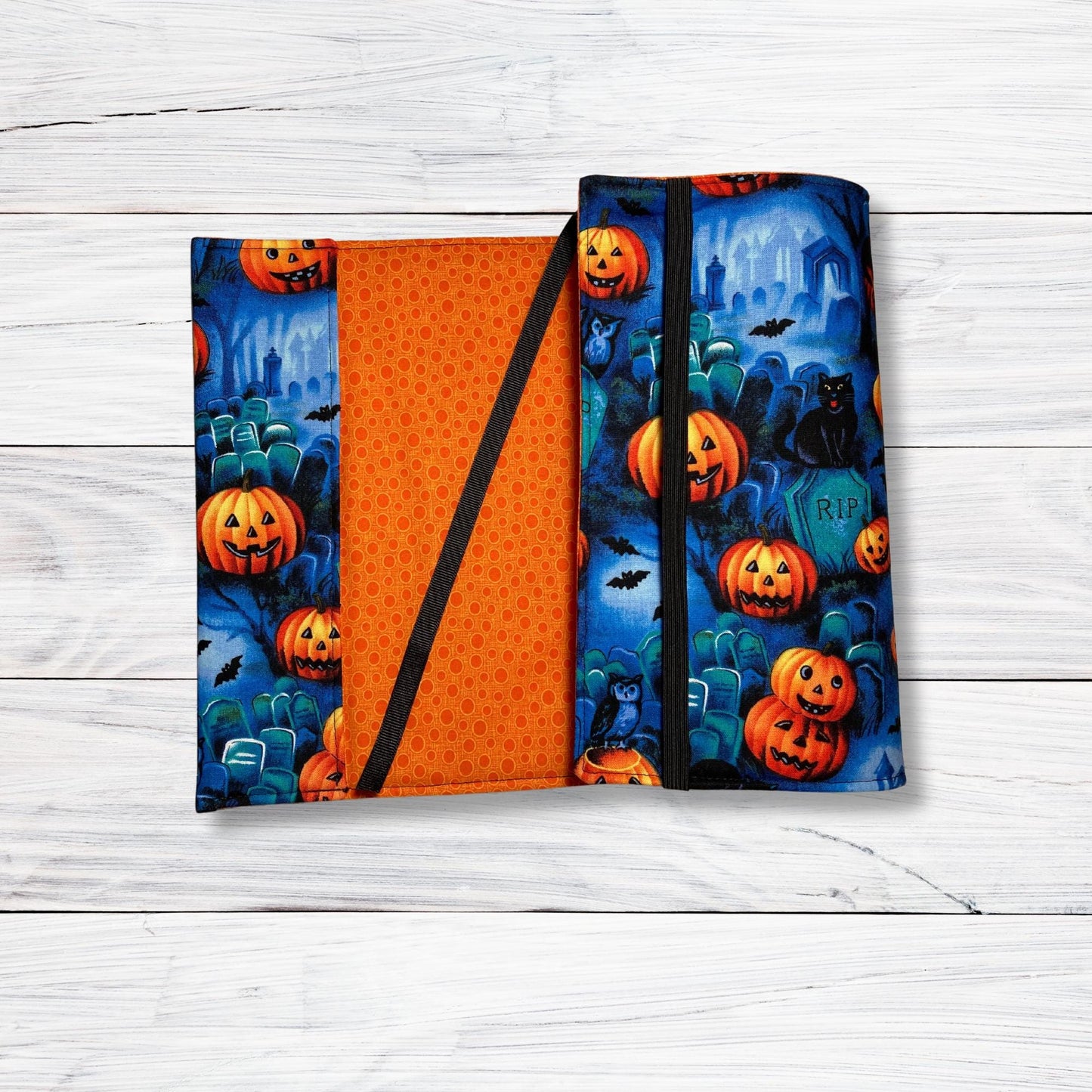 Jack o Lantern Graveyard- Adjustable Book Cover