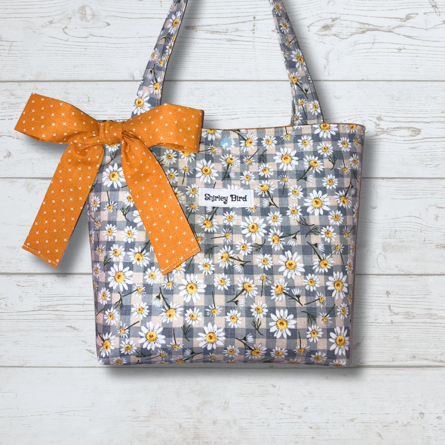 Sunflower Gingham - Handmade Purse Shoulder Bag