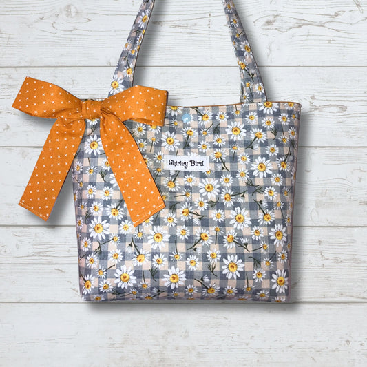 Sunflower Gingham - Handmade Purse Shoulder Bag