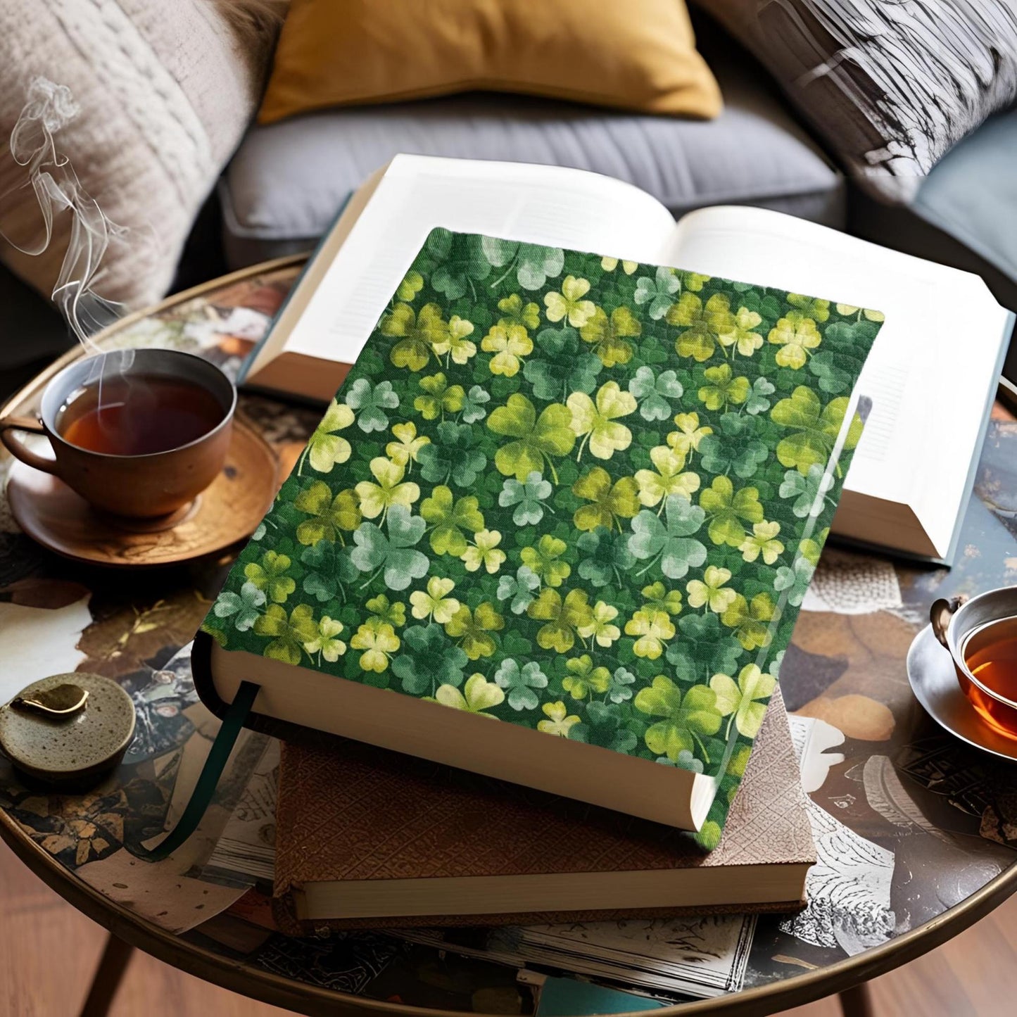 Saint Patrick's Day Clovers Adjustable Book Cover