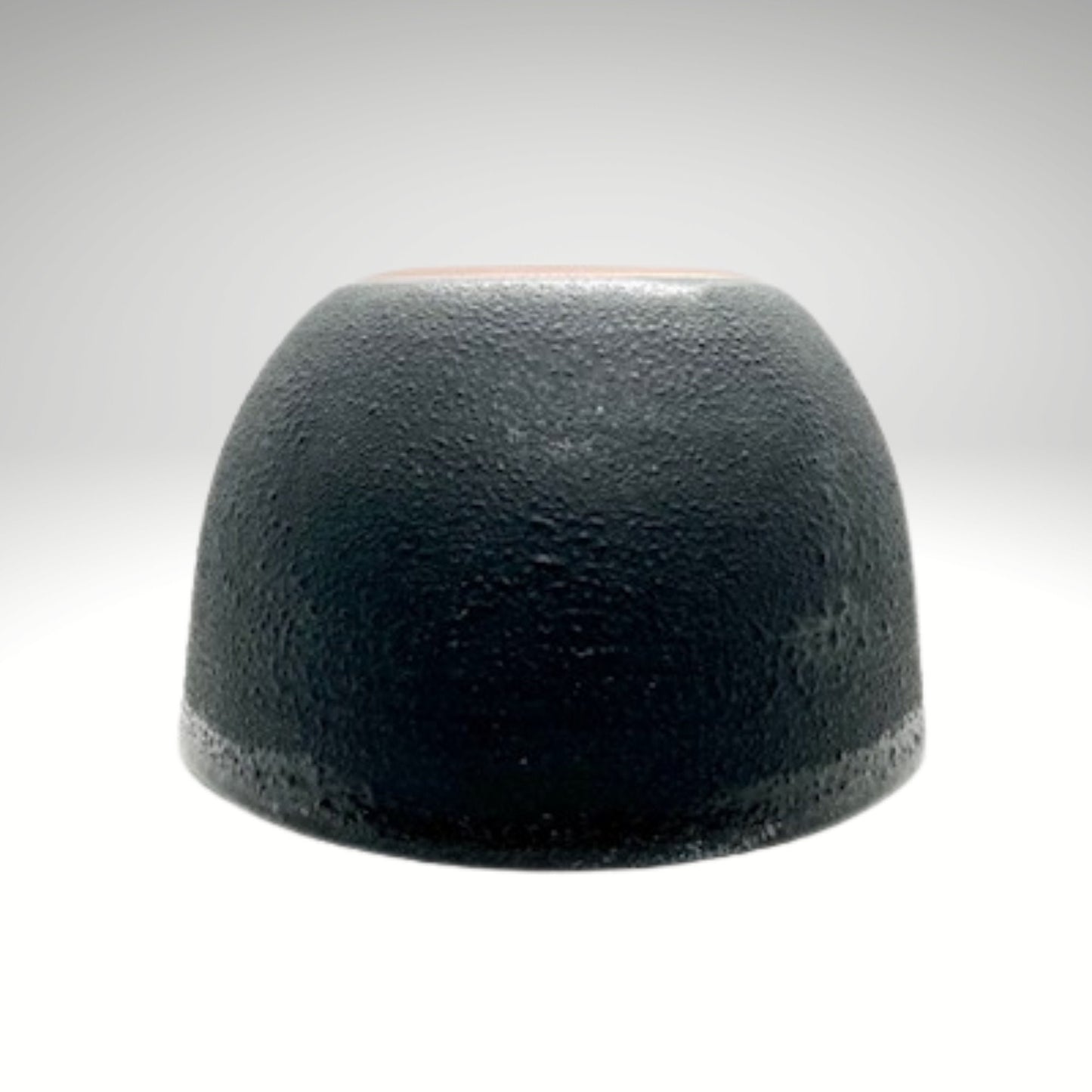 Matte Black Stoneware Handmade Bowl with Blue, Pottery Ceramics