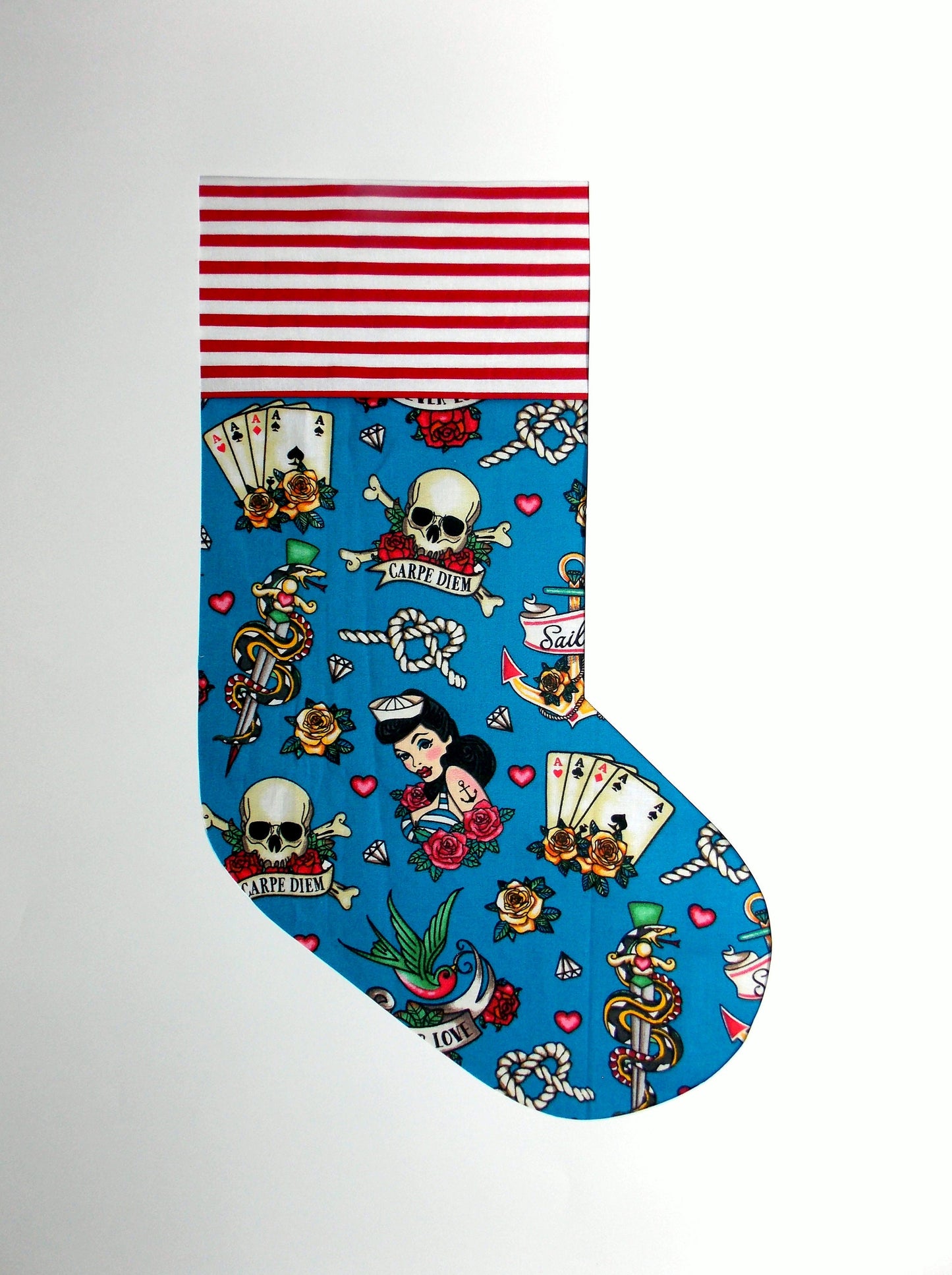 Tattoo Sailor Pin Up Girl Christmas Stocking