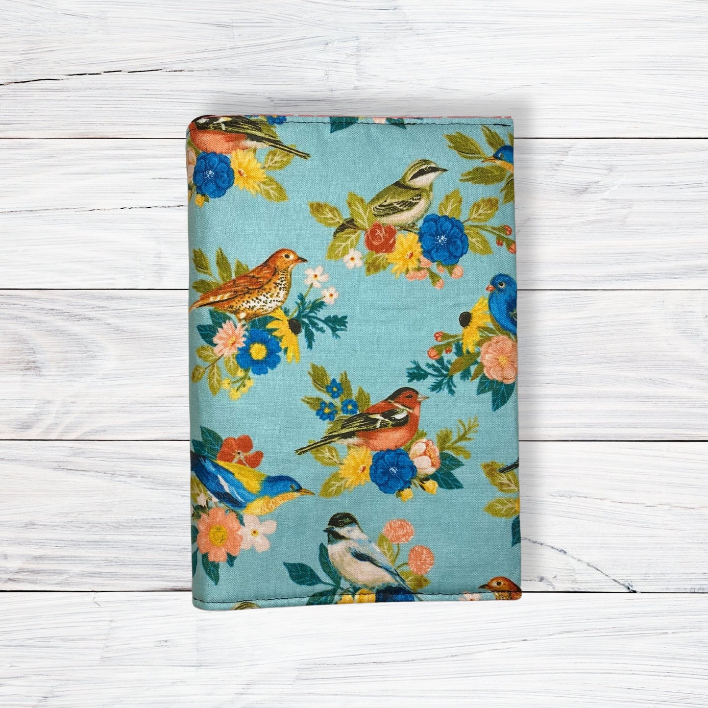 Pretty Birds on Blue - Adjustable Book Cover