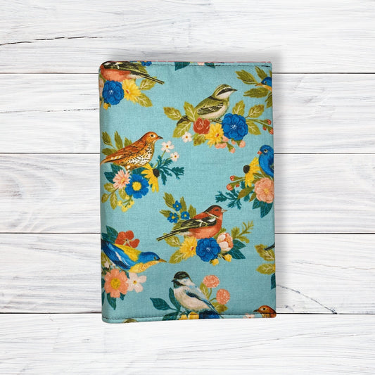 Pretty Birds on Blue - Adjustable Book Cover
