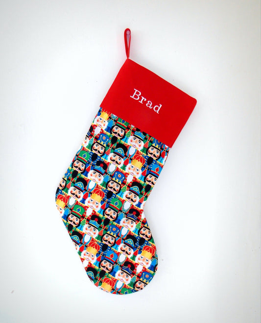 Nutcracker Toy Soldier Handmade Christmas Stocking