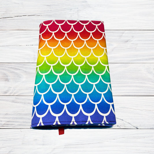 Rainbow Mermaid Scales- Adjustable Book Cover