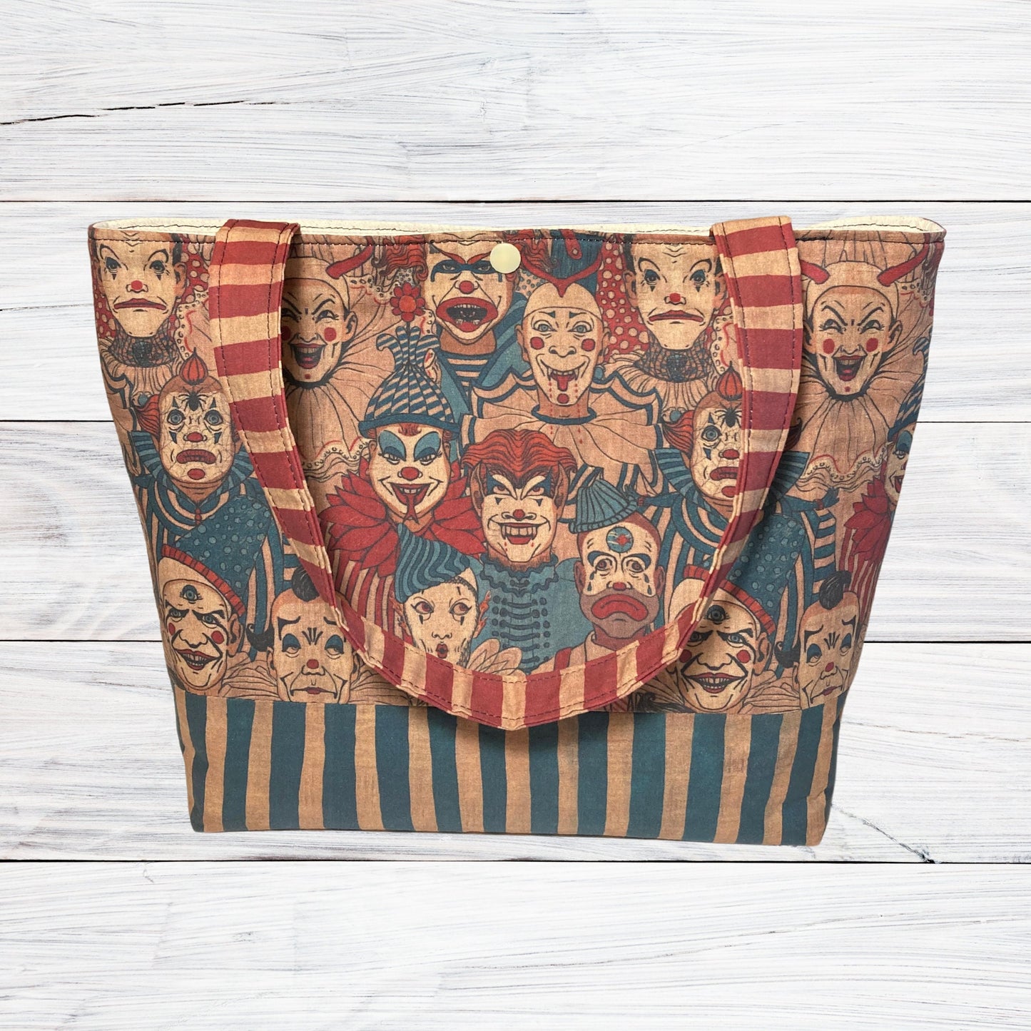 Creepy Clowns Spooky Circus Shoulder Bag - RED straps