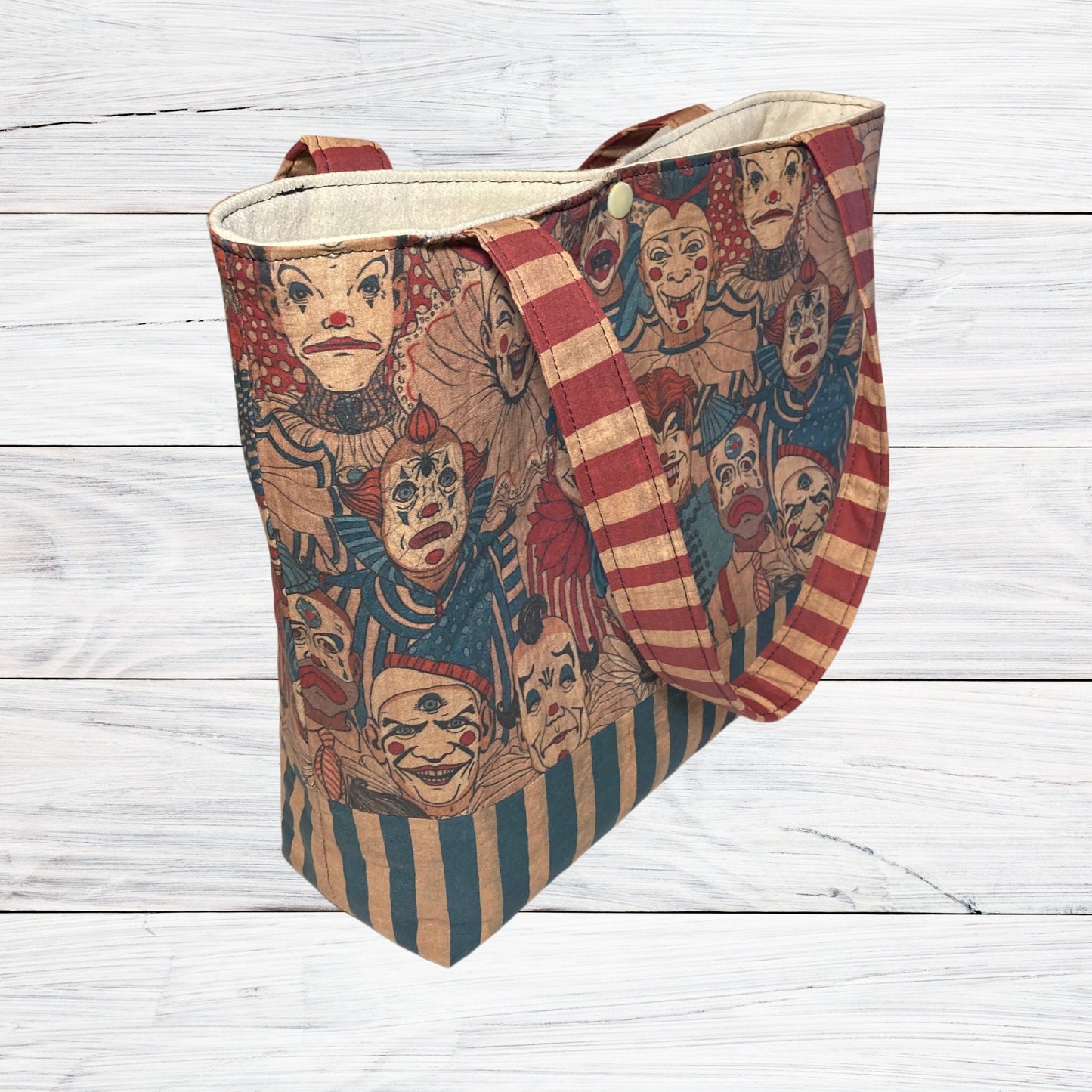 Creepy Clowns Spooky Circus Shoulder Bag - RED straps