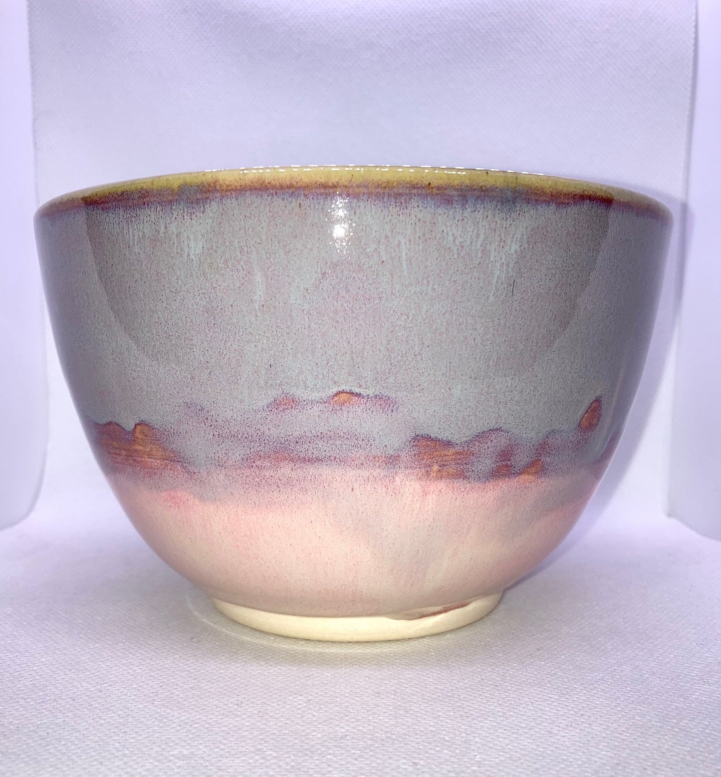 Handmade Pottery, Pink Purple Turquoise Bowl, Ceramics, Porcelain Mix FREE SHIPPING within usa