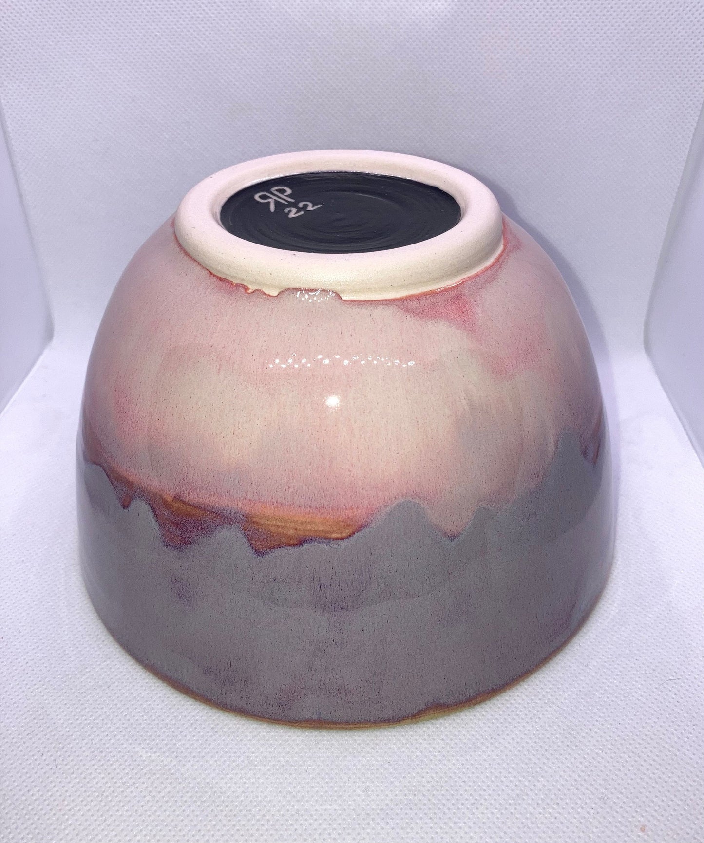 Handmade Pottery, Pink Purple Turquoise Bowl, Ceramics, Porcelain Mix FREE SHIPPING within usa