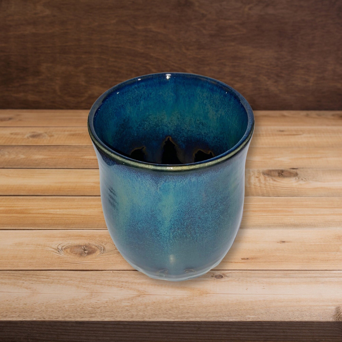Blue Tumbler Stoneware Cup Hand Thrown on Wheel, , Handmade Kitchenware