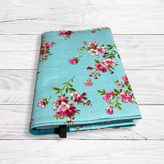 Blue Floral - Adjustable Fabric Book Accessory