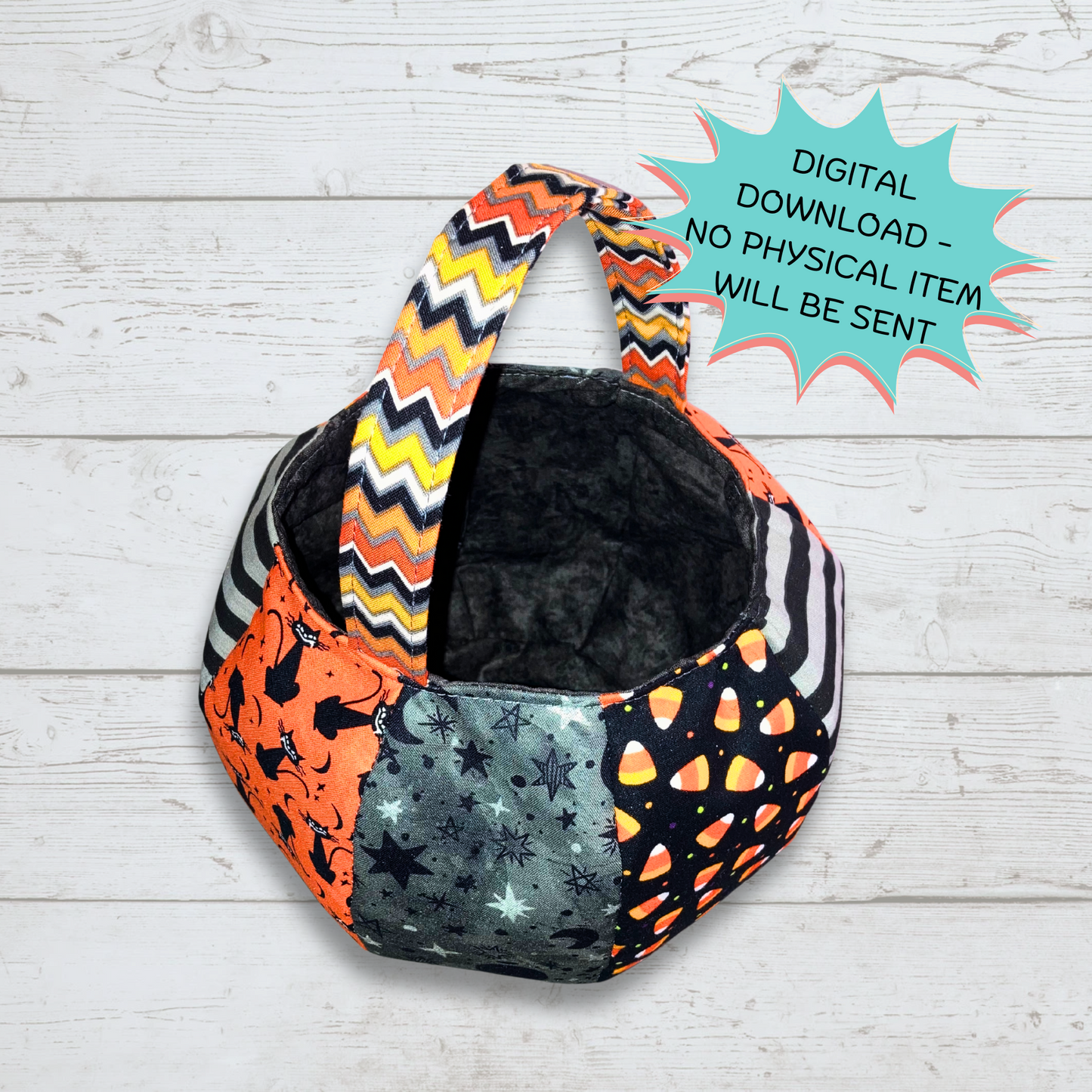 Pumpkin Trick or Treat Bag PDF Sewing Pattern – Halloween Sewing Project – DIY Fabric Pumpkin Bag with Step-by-Step Instructions