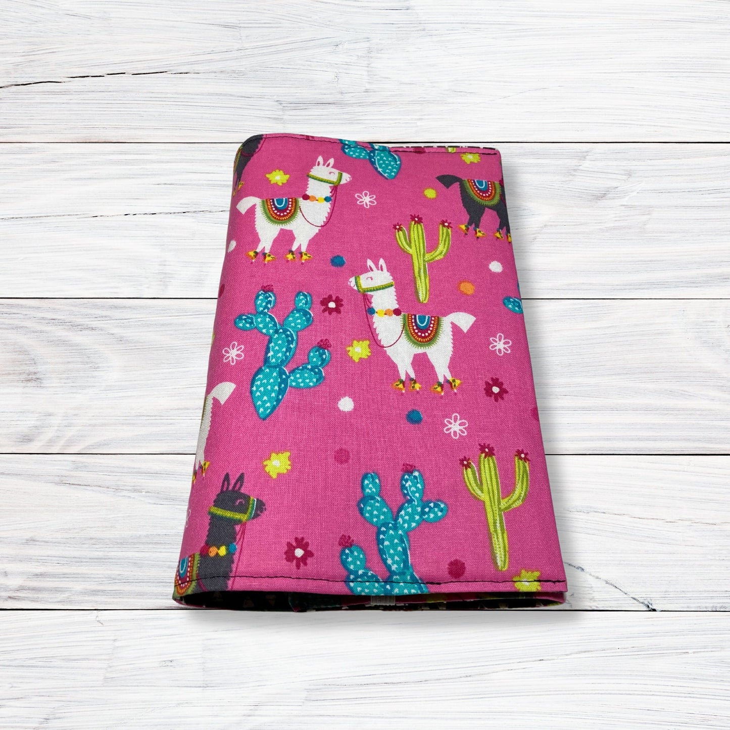 Pink Fiesta Llamas - Adjustable Book Cover