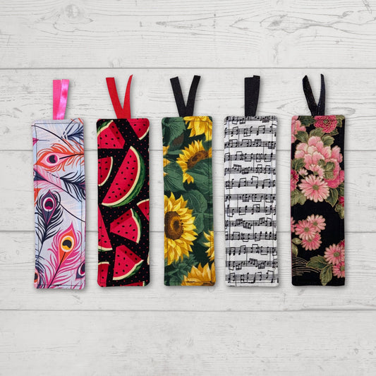 Fabric Bookmark, Summer Vibes, Watermelon Sunflower, Stocking Stuffer, Book lover, Read, Librarian, Teacher, Grandparent gifts