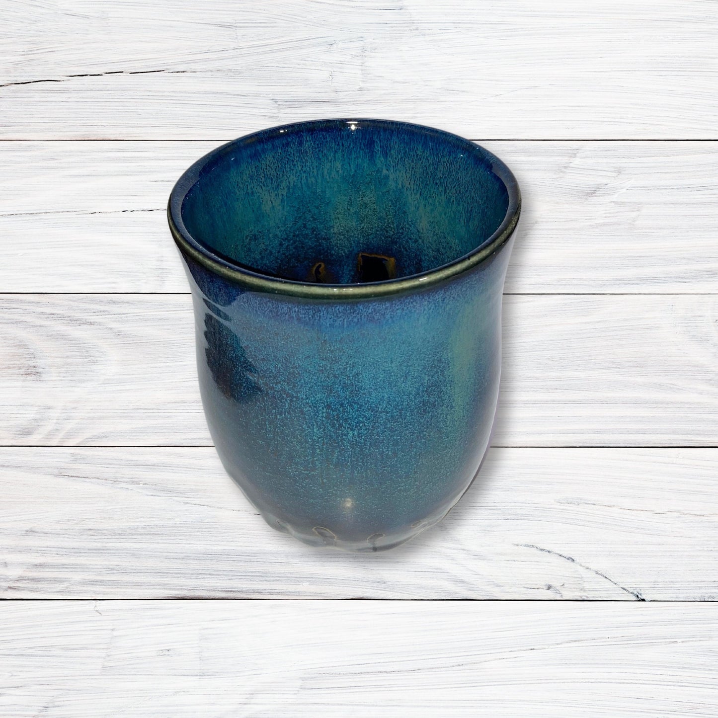 Blue Tumbler Stoneware Cup Hand Thrown on Wheel, , Handmade Kitchenware