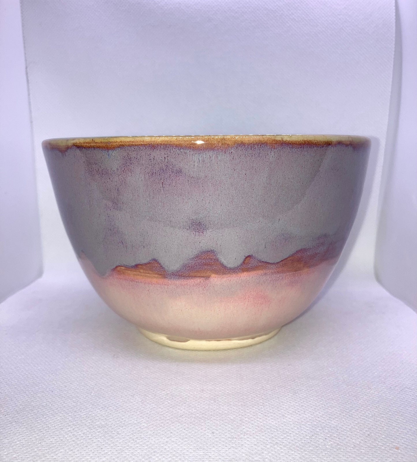Handmade Pottery, Pink Purple Turquoise Bowl, Ceramics, Porcelain Mix FREE SHIPPING within usa