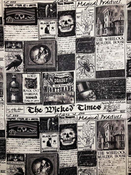 Gothic Newspaper - Adjustable Book Cover