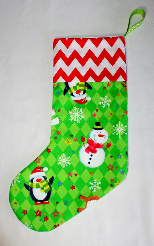 Christmas Stocking, Green Friends