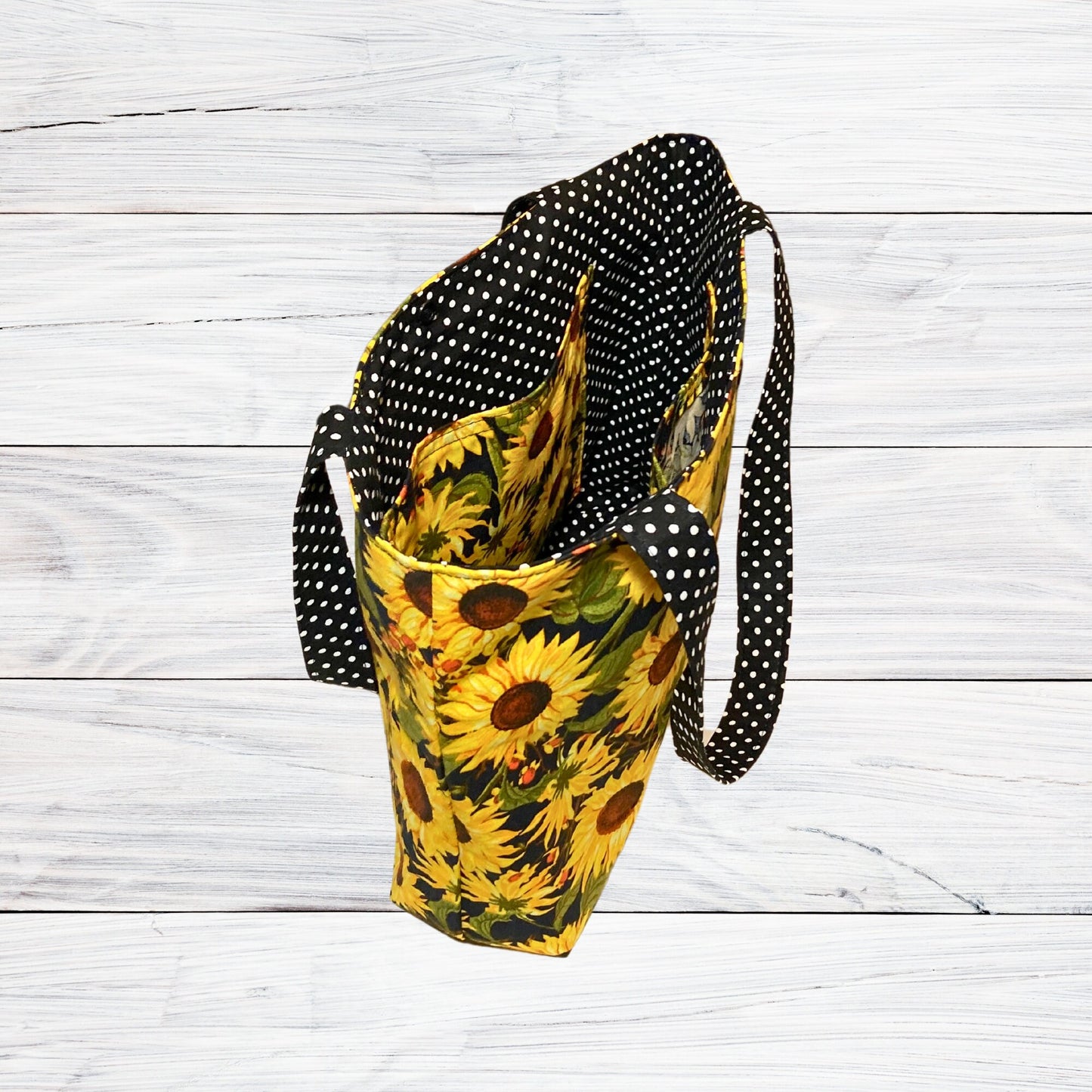 Sunflowers and Polka Dots Shoulder Bag Purse