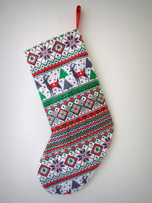 Christmas Sweater Christmas Stocking Lined FREE SHIPPING in USA