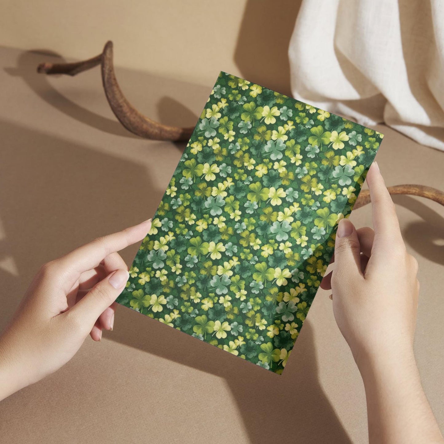 Saint Patrick's Day Clovers Adjustable Book Cover