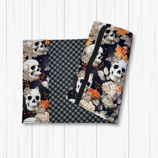 Autumn Skulls Book Sleeve – Adjustable Fabric Cover