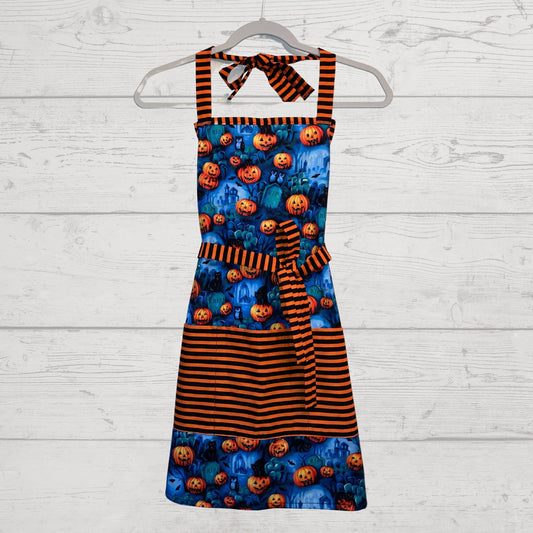 Spooky Pumpkin Patch Halloween Apron - Graveyard Vibes